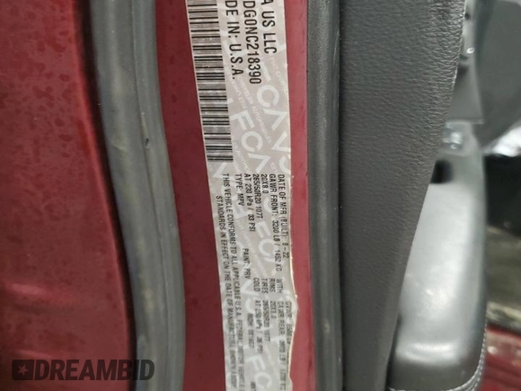 2022 Dodge Durango GT Plus with VIN 1C4RDJDG0NC218390, listed as a Copart auction lot 45214605 with 18,097 mi miles and Non Repairable. Bid and sale history available at DreamBid. Image 14.