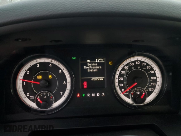 2017 Ram 1500 Express with VIN 3C6JR6AT0HG787343, listed as a Copart auction lot 86838794 with 49,856 mi miles and Salvage title. Bid and sale history available at DreamBid. Image 9.