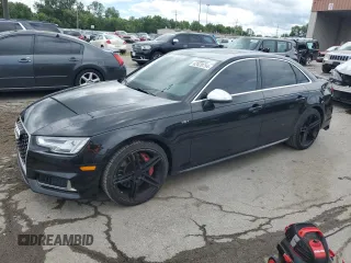 2018 Audi S4 Premium Plus with VIN WAUB4AF49JA059277, listed as a Copart auction lot 62428754 with 111,460 mi miles and Salvage Title. Bid and sale history available at carsss.com. Image 1.