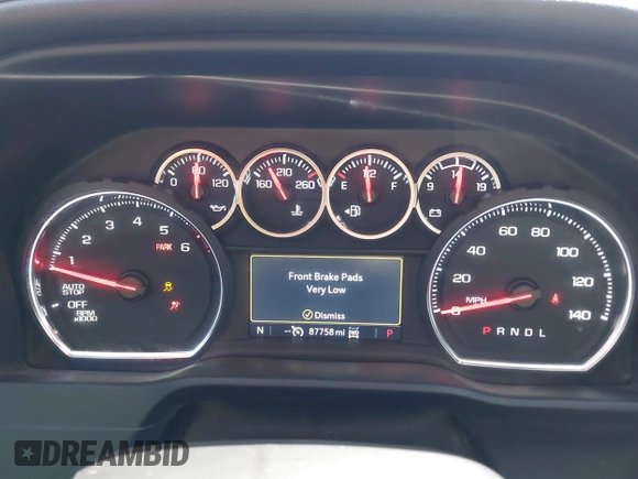 2021 Chevrolet Silverado 1500 LTZ with VIN 1GCUYGEDXMZ202215, listed as a IAAI auction lot 41976044 with 87,758 mi miles and . Bid and sale history available at DreamBid. Image 7.