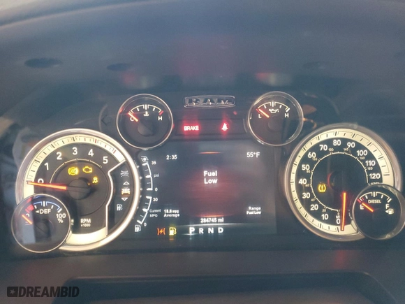 2015 Ram 2500 Laramie with VIN 3C6UR5NL6FG552735, listed as a Copart auction lot 41956485 with 284,745 mi miles and Salvage Title. Bid and sale history available at carsss.com. Image 9.