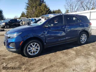2022 Chevrolet Equinox LS with VIN 3GNAXSEV6NS164800, listed as a Copart auction lot 46345265 with 23,050 mi miles and Salvage Title. Bid and sale history available at carsss.com. Image 1.