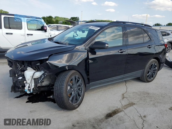 2023 Chevrolet Equinox RS with VIN 3GNAXMEGXPL140736, listed as a Copart auction lot 56400855 with 52,790 mi miles and Salvage title. Bid and sale history available at DreamBid. Image 1.