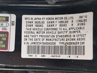 2010 Honda Insight EX with VIN JHMZE2H76AS043235, listed as a IAAI auction lot 42715178 with 156,073 mi miles and . Bid and sale history available at DreamBid. Image 9.