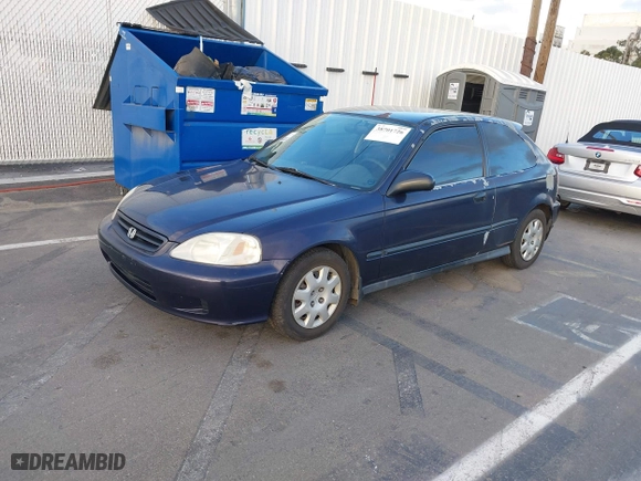 1999 Honda Civic DX with VIN 2HGEJ6446XH111050, listed as a IAAI auction lot 39525349 with 96,566 mi miles. Bid and sale history available at carsss.com. Image 2.