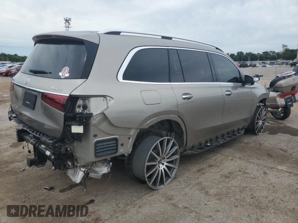 2022 Mercedes-Benz GLS 450 with VIN 4JGFF5KE3NA824618, listed as a Copart auction lot 61743144 with 8,251 mi miles and Salvage Title. Bid and sale history available at DreamBid. Image 3.