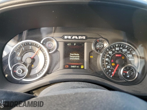 2020 Ram 1500 Big Horn with VIN 1C6RREBT3LN210589, listed as a Copart auction lot 89360805 with 54,807 mi miles and Salvage Title. Bid and sale history available at carsss.com. Image 9.