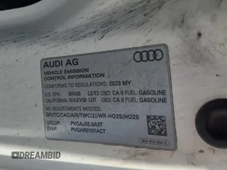 2023 Audi Q3 S line Premium with VIN WA1DECF34P1106228, listed as a IAAI auction lot 42734425 with 52,167 mi miles and . Bid and sale history available at DreamBid. Image 37.