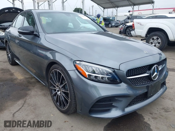 2021 Mercedes-Benz C 300 with VIN W1KWF8DBXMR614581, listed as a IAAI auction lot 42206714 with 35,573 mi miles and . Bid and sale history available at DreamBid. Image 1.