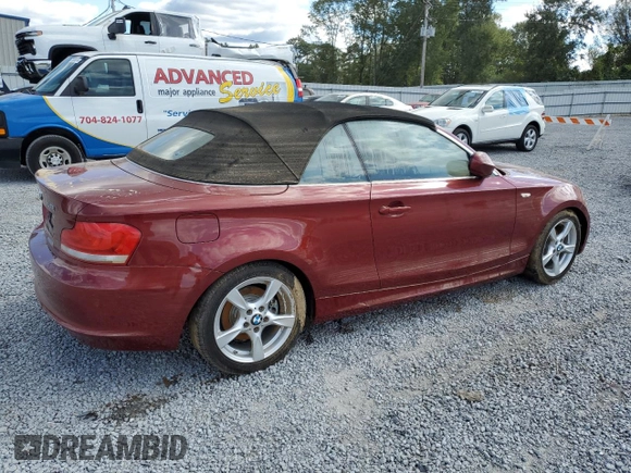 2013 BMW 1 Series 128i with VIN WBAUN1C52DVH78194, listed as a Copart auction lot 74970384 with Not provided miles and Salvage title. Bid and sale history available at DreamBid. Image 3.