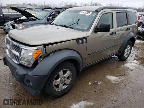 2007 Dodge Nitro SXT with VIN 1D8GT28K97W583734, listed as a Copart auction lot 44925945 with 75,503 mi miles and Non Repairable. Bid and sale history available at carsss.com. Image 1.