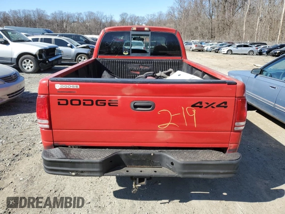 2000 Dodge Dakota SLT with VIN 1B7GG22X5YS700953, listed as a Copart auction lot 46275045 with 132,111 mi miles and Salvage Title. Bid and sale history available at DreamBid. Image 6.