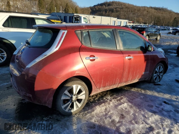 2015 Nissan LEAF SL with VIN 1N4AZ0CP7FC321033, listed as a Copart auction lot 42776715 with 53,700 mi miles and Salvage title. Bid and sale history available at DreamBid. Image 3.