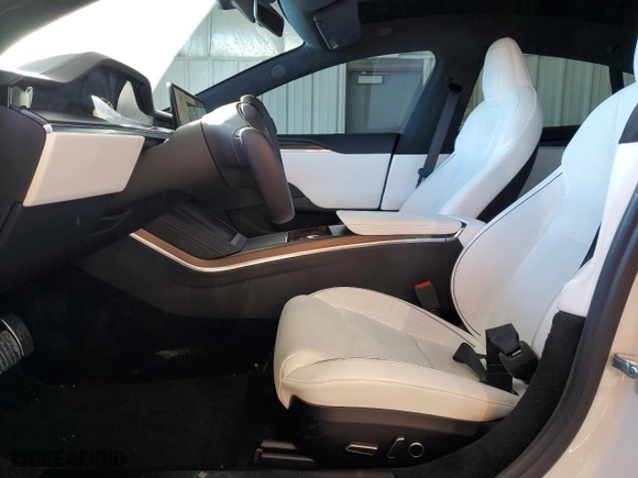 2022 Tesla Model S Plaid with VIN 5YJSA1E68NF460377, listed as a Copart auction lot 42118195 with 24,222 mi miles and Salvage Title. Bid and sale history available at carsss.com. Image 7.