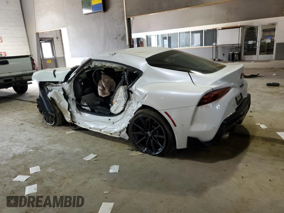 2023 Toyota GR Supra 3.0 with VIN WZ1DB0G08PW058285, listed as a Copart auction lot 54500434 with 0 mi miles and Salvage Title. Bid and sale history available at carsss.com. Image 2.
