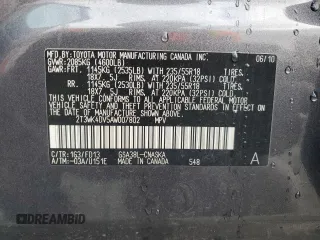 2010 Toyota RAV4 Sport with VIN 2T3WK4DV5AW007802, listed as a Copart auction lot 48598975 with 178,619 mi miles and Salvage Title. Bid and sale history available at carsss.com. Image 15.
