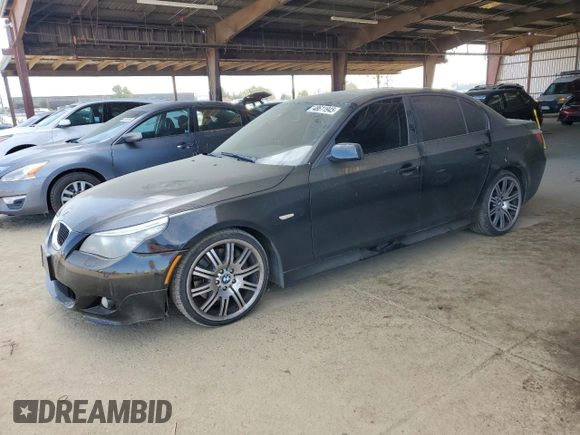 2008 BMW 5 Series 550i with VIN WBANW53598CT48525, listed as a Copart auction lot 48611945 with 103,546 mi miles and Salvage Title. Bid and sale history available at carsss.com. Image 1.
