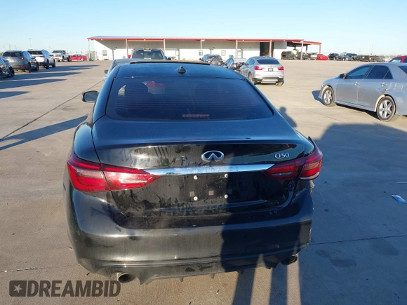 2018 Infiniti Q50 3.0t LUXE with VIN JN1EV7AP7JM363310, listed as a IAAI auction lot 40924400 with 103,578 mi miles. Bid and sale history available at carsss.com. Image 16.