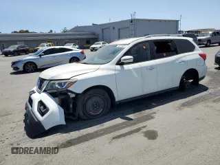 2017 Nissan Pathfinder S with VIN 5N1DR2MN3HC638144, listed as a Copart auction lot 59219695 with 163,879 mi miles and Salvage title. Bid and sale history available at DreamBid. Image 1.