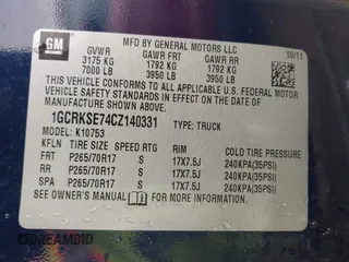 2012 Chevrolet Silverado 1500 LT with VIN 1GCRKSE74CZ140331, listed as a IAAI auction lot 42137509 with 203,114 mi miles and . Bid and sale history available at DreamBid. Image 9.
