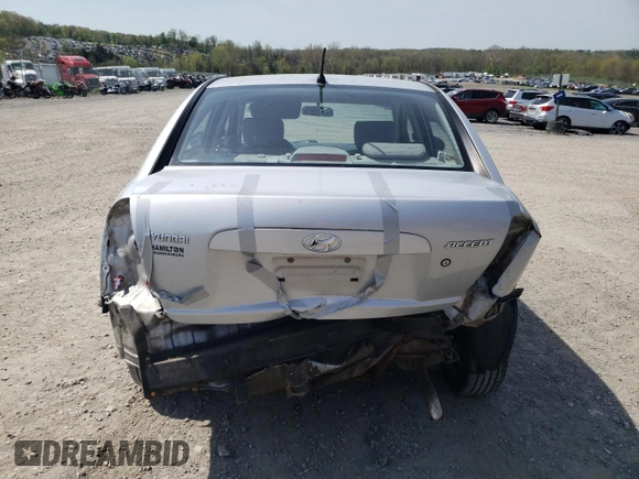 2007 Hyundai Accent GLS with VIN KMHCN46C17U108018, listed as a Copart auction lot 55632095 with 185,467 mi miles and Salvage title. Bid and sale history available at DreamBid. Image 6.