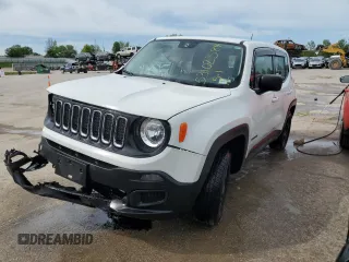 2017 Jeep Renegade Sport with VIN ZACCJAAB0HPF88939, listed as a Copart auction lot 53102384 with 58,563 mi miles and Salvage Title. Bid and sale history available at DreamBid. Image 1.