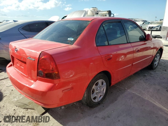2005 Hyundai Accent GLS with VIN KMHCG45C15U596671, listed as a Copart auction lot 74834004 with 0 mi miles and Salvage Title. Bid and sale history available at carsss.com. Image 3.