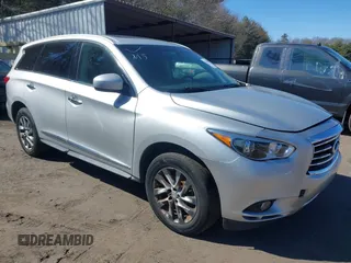2013 Infiniti JX35 z VIN 5N1AL0MM1DC325491, wystawiony jako IAAI lot #41784006 z przebiegiem 168 557 mil mil oraz . Historia ofert i sprzedaży dostępna na DreamBid. Obrazek 1.