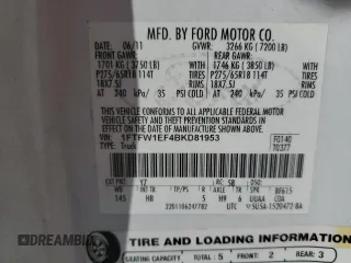 2011 Ford F-150 XL with VIN 1FTFW1EF4BKD81953, listed as a Copart auction lot 63464825 with 224,685 mi miles and Non repairable. Bid and sale history available at DreamBid. Image 12.