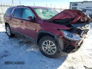 2018 Chevrolet Traverse LT Cloth z VIN 1GNERGKW7JJ126588, wystawiony jako Copart lot #42369475 z przebiegiem Nie podano mil oraz Czysty tytuł • Clean title. Historia ofert i sprzedaży dostępna na DreamBid. Obrazek 4.