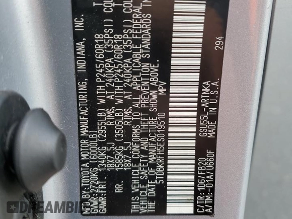 2014 Toyota Highlander LE z VIN 5TDBKRFH5ES019510, wystawiony jako Copart lot #49123765 z przebiegiem 97 367 mil mil oraz Szkoda całkowita • Salvage title. Historia ofert i sprzedaży dostępna na DreamBid. Obrazek 13.