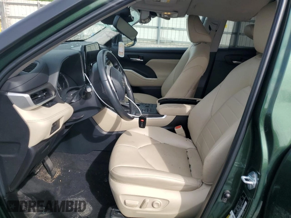 2023 Toyota Highlander L with VIN 5TDKDRBHXPS500758, listed as a Copart auction lot 58609615 with 45,653 mi miles and Salvage title. Bid and sale history available at DreamBid. Image 7.