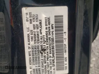 2014 Honda Odyssey EX-L with VIN 5FNRL5H6XEB072305, listed as a Copart auction lot 58487545 with 152,933 mi miles and Salvage title. Bid and sale history available at DreamBid. Image 13.