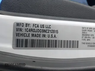 2022 Dodge Durango GT Plus z VIN 1C4RDJDG9NC212815, wystawiony jako IAAI lot #41879921 z przebiegiem 37 317 mil mil oraz . Historia ofert i sprzedaży dostępna na DreamBid. Obrazek 9.