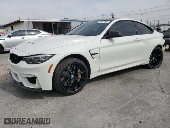 2019 BMW M4 CS with VIN WBS3S7C55KAC09752, listed as a Copart auction lot 46667005 with 75,585 mi miles and Salvage Title. Bid and sale history available at carsss.com. Image 1.