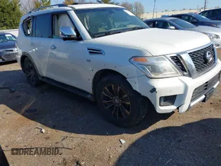 2017 Nissan Armada SV with VIN JN8AY2NC3H9512083, listed as a IAAI auction lot 41734151 with 1 mi miles. Bid and sale history available at carsss.com. Image 1.