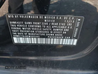 2014 Volkswagen Jetta SE with VIN 3VWD17AJ0EM393384, listed as a IAAI auction lot 42661590 with 118,385 mi miles and . Bid and sale history available at DreamBid. Image 9.