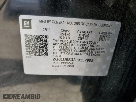 2018 Cadillac XTS Livery with VIN 2G61U5S32J9157908, listed as a Copart auction lot 40915173 with 229,865 mi miles and . Bid and sale history available at carsss.com. Image 12.