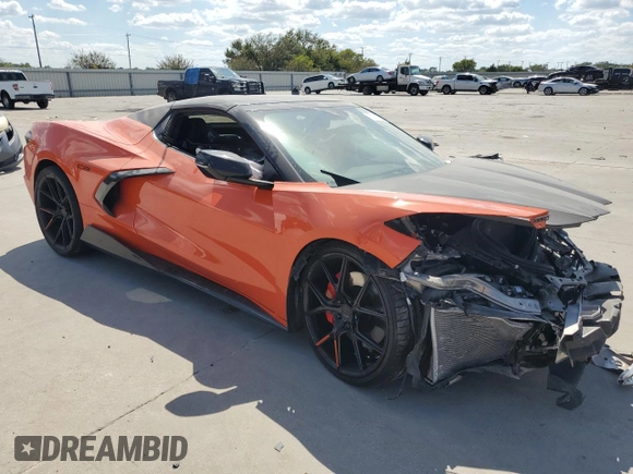 2021 Chevrolet Corvette 2LT with VIN 1G1YB3D45M5108742, listed as a Copart auction lot 72180074 with 0 mi miles and Salvage Title. Bid and sale history available at carsss.com. Image 4.