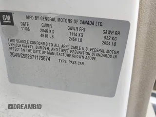 2007 Buick LaCrosse CX with VIN 2G4WC582671175674, listed as a IAAI auction lot 41931600 with 192,836 mi miles and . Bid and sale history available at DreamBid. Image 9.