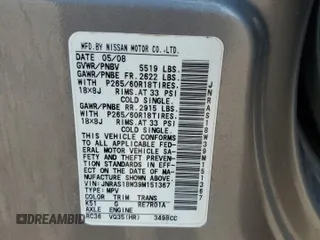 2009 Infiniti FX with VIN JNRAS18W39M151367, listed as a Copart auction lot 69659994 with 199,736 mi miles and Non Repairable. Bid and sale history available at DreamBid. Image 15.