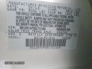 2013 Nissan Sentra SR with VIN 3N1AB7AP2DL711164, listed as a Copart auction lot 52786785 with 138,435 mi miles and Salvage Title. Bid and sale history available at DreamBid. Image 15.