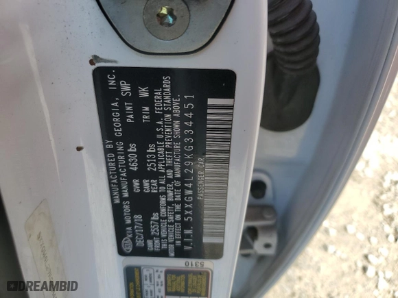 2019 Kia Optima SX with VIN 5XXGW4L29KG334451, listed as a Copart auction lot 80325584 with 169,405 mi miles and Non Repairable. Bid and sale history available at carsss.com. Image 14.