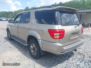 2002 Toyota Sequoia SR5 with VIN 5TDZT34A72S127976, listed as a IAAI auction lot 41929357 with 195,256 mi miles. Bid and sale history available at carsss.com. Image 3.
