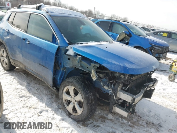 2018 Jeep Compass Latitude with VIN 3C4NJCBBXJT165349, listed as a IAAI auction lot 41283025 with 25,680 mi miles and . Bid and sale history available at DreamBid. Image 1.