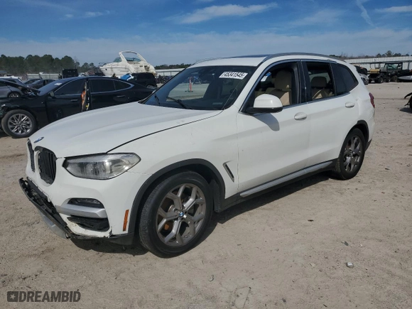 2021 BMW X3 sDrive30i with VIN 5UXTY3C03M9F63436, listed as a Copart auction lot 45341545 with 0 mi miles and Salvage Title. Bid and sale history available at carsss.com. Image 1.