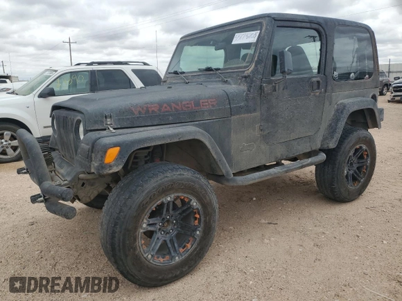 1998 Jeep Wrangler Sahara with VIN 1J4FY49S0WP749826, listed as a Copart auction lot 55174205 with 203,574 mi miles and Salvage title. Bid and sale history available at DreamBid. Image 1.