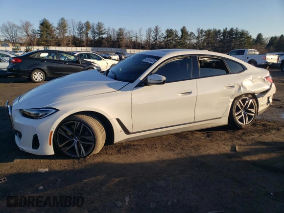 2023 BMW 4 Series 430i xDrive with VIN WBA73AV06PFM99802, listed as a Copart auction lot 45356035 with Not provided miles and Salvage title. Bid and sale history available at DreamBid. Image 1.