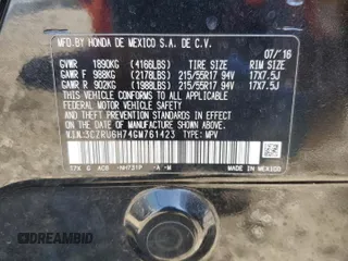 2016 Honda HR-V EX-L w/Navi with VIN 3CZRU6H74GM761423, listed as a Copart auction lot 48265645 with 129,272 mi miles and Salvage Title. Bid and sale history available at carsss.com. Image 15.