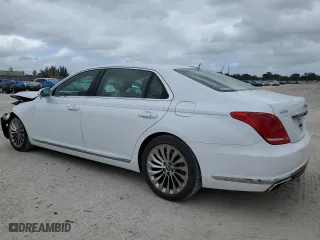 2017 Genesis G90 3.3T Premium with VIN KMHG34JA0HU034816, listed as a Copart auction lot 79538684 with 28,647 mi miles and Non Repairable. Bid and sale history available at carsss.com. Image 2.